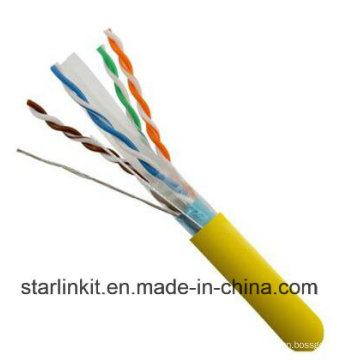 FTP CAT6 LSZH Cabo Fluke Testado Soild Bare Copper Amarelo